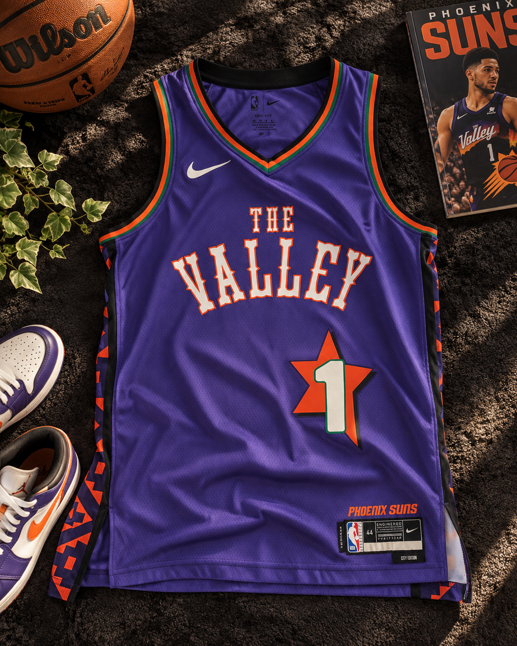 Maillot Nike NBA Devin Booker Phoenix Suns #1 The Valley City Edition – M