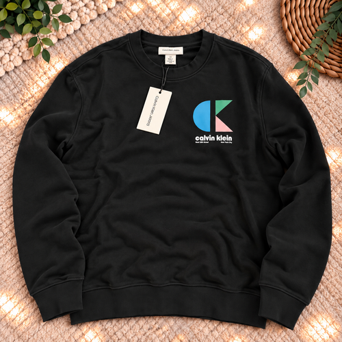 Calvin Klein Jeans Sweat Homme Noir CK – Taille L – Neuf avec Étiquette