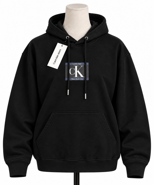 Calvin Klein Jeans Hoodie Homme Noir CK – Taille XL – Neuf avec Étiquette