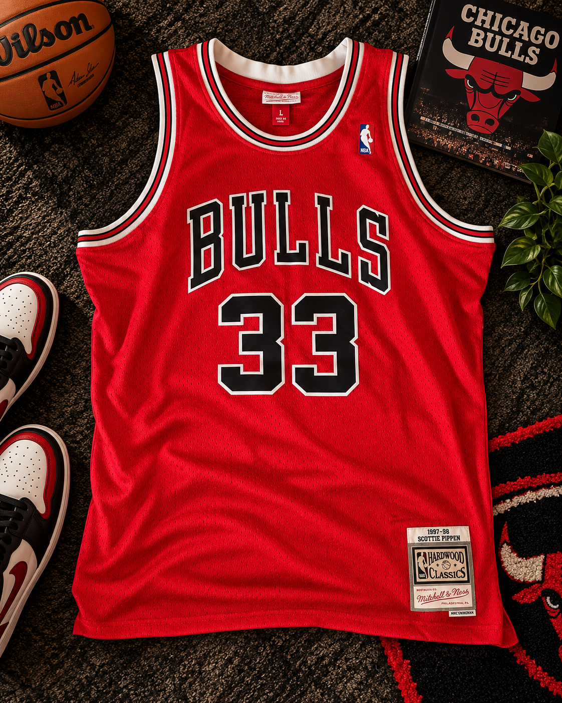 Maillot Mitchell & Ness NBA Scottie Pippen Chicago Bulls #33 1997-98 Hardwood Classics – L